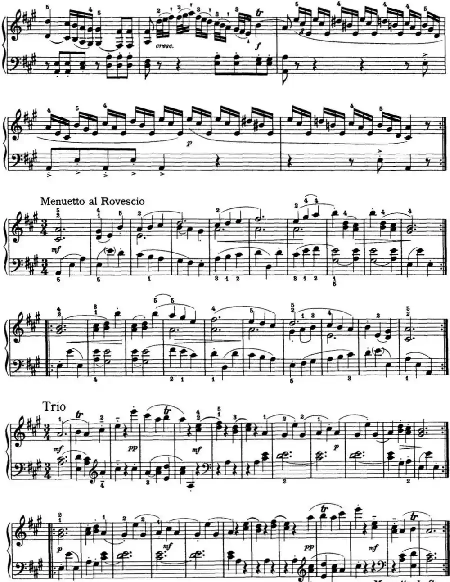 海顿 钢琴奏鸣曲 Hob XVI 26 in A major