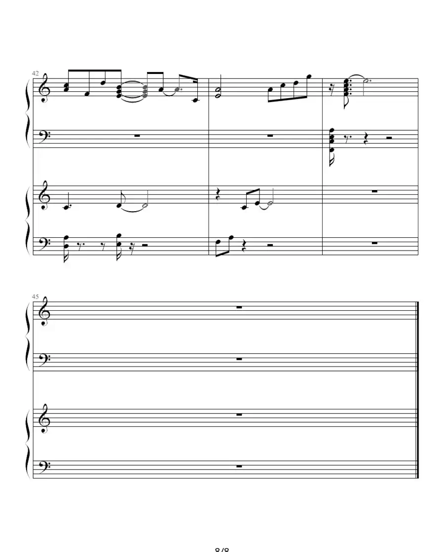 言い出せなくて（双钢琴）