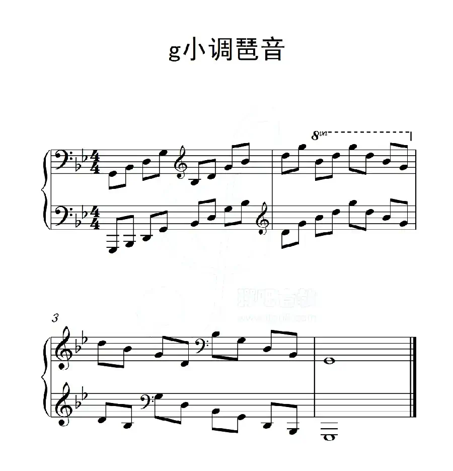第五级 g小调琶音(中国音乐学院钢琴考级作品1~6级)