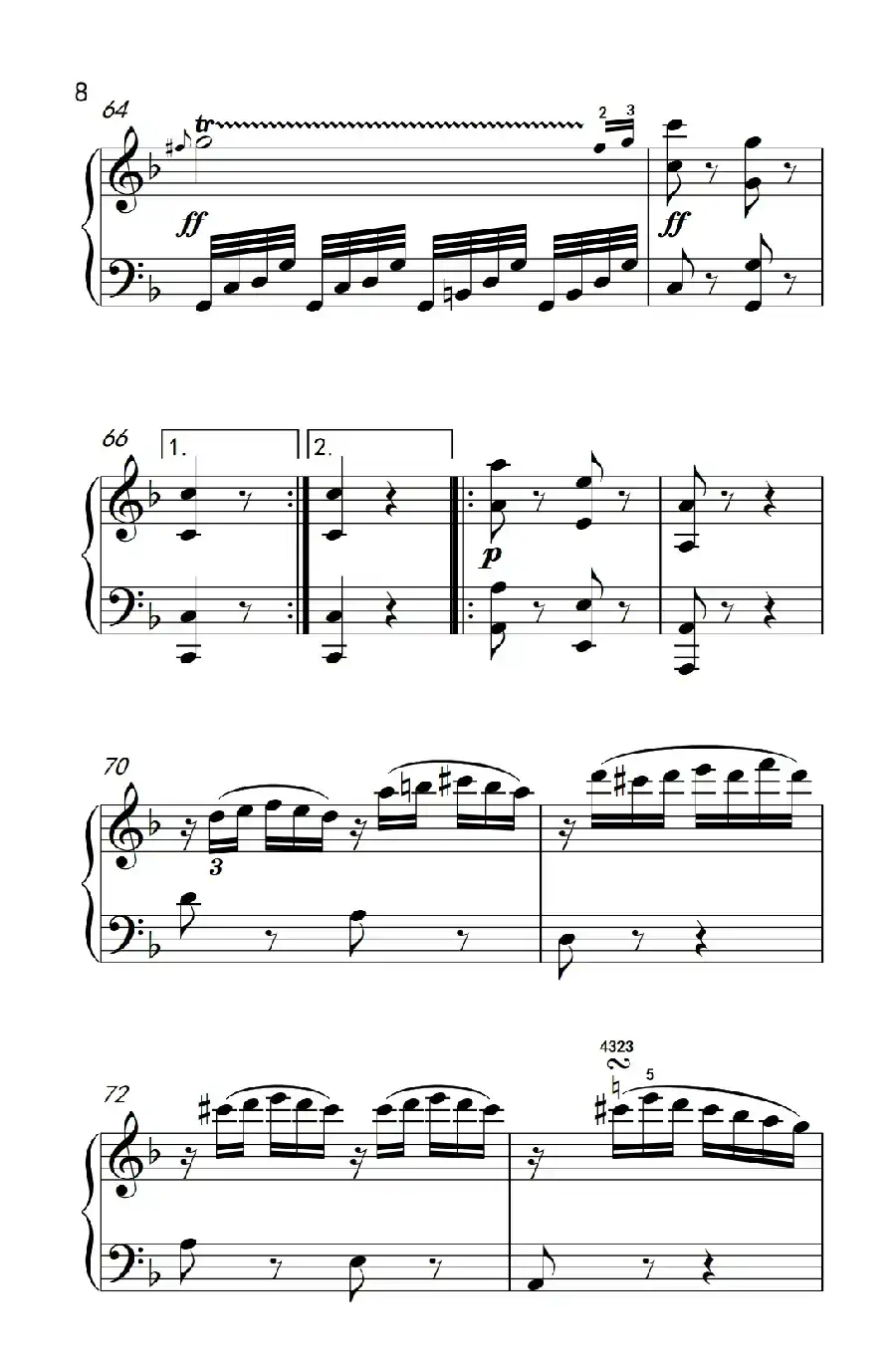 奏鸣曲 Opus 10 Nr.2 第一乐章（贝多芬奏鸣曲集 2）