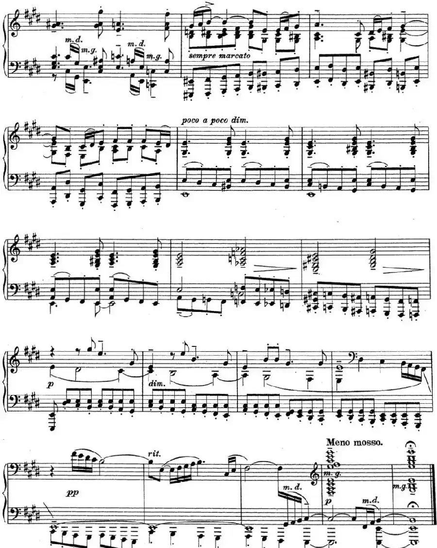 拉赫玛尼诺夫 钢琴前奏曲14 E大调 Op.32 No.3