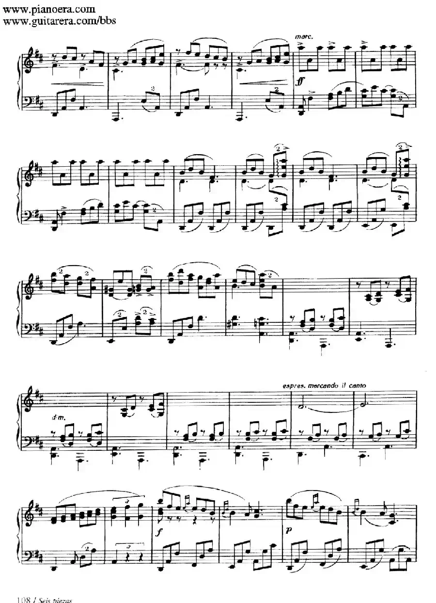 Six Pieces on Spanish Folksongs H.125（6首西班牙民谣小品·7. 踏步舞曲 Zapateado）
