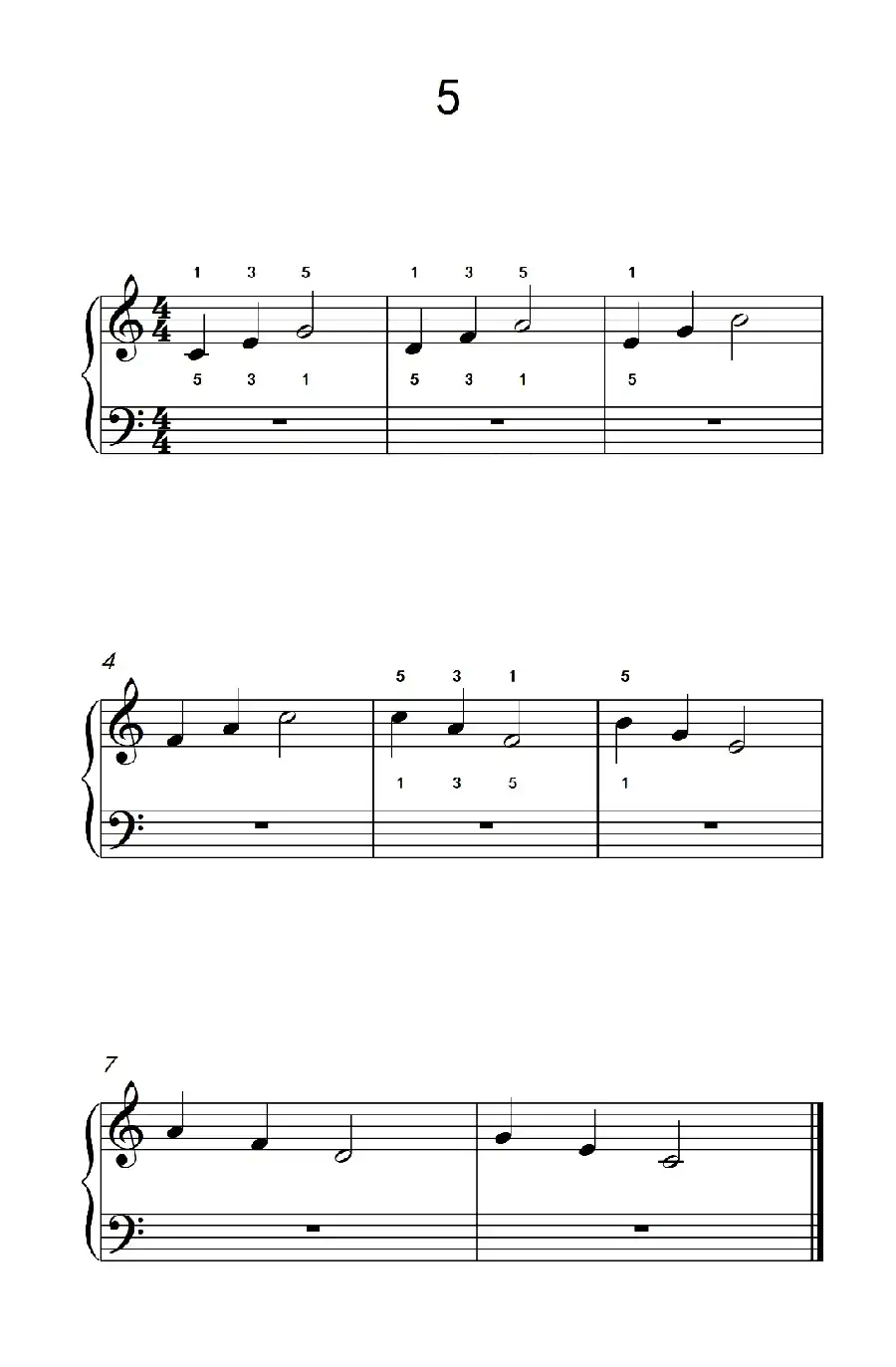 非连音练习 5(儿童钢琴手指练习 2)