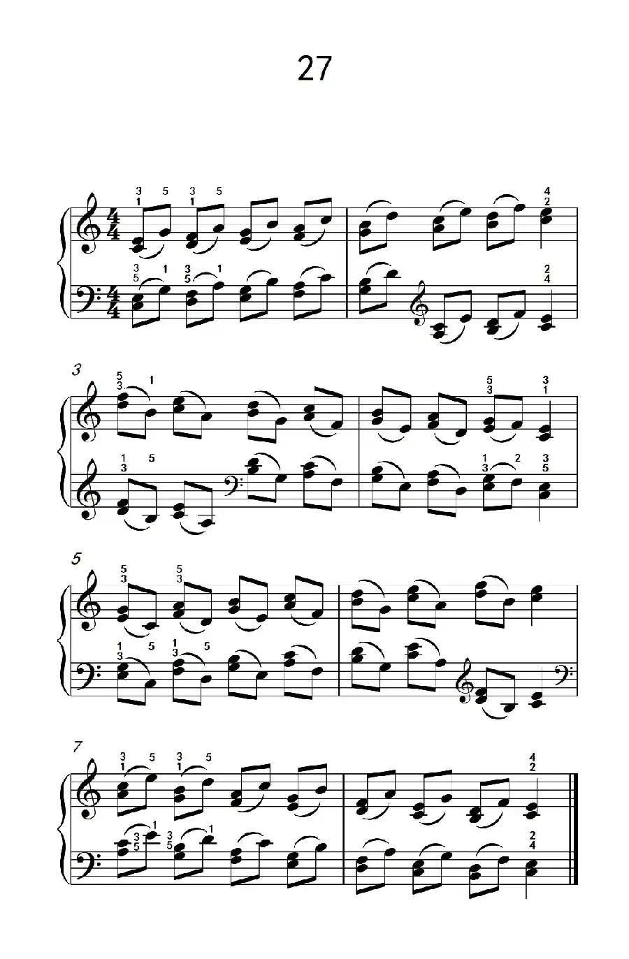 双音练习 27(儿童钢琴手指练习 2)