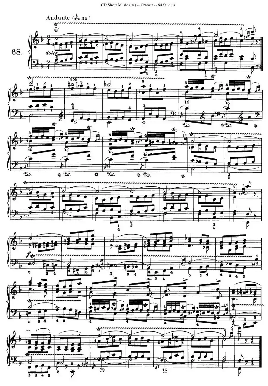 Cramer - 84 exercices（66—70）（克拉莫84首钢琴练习曲）