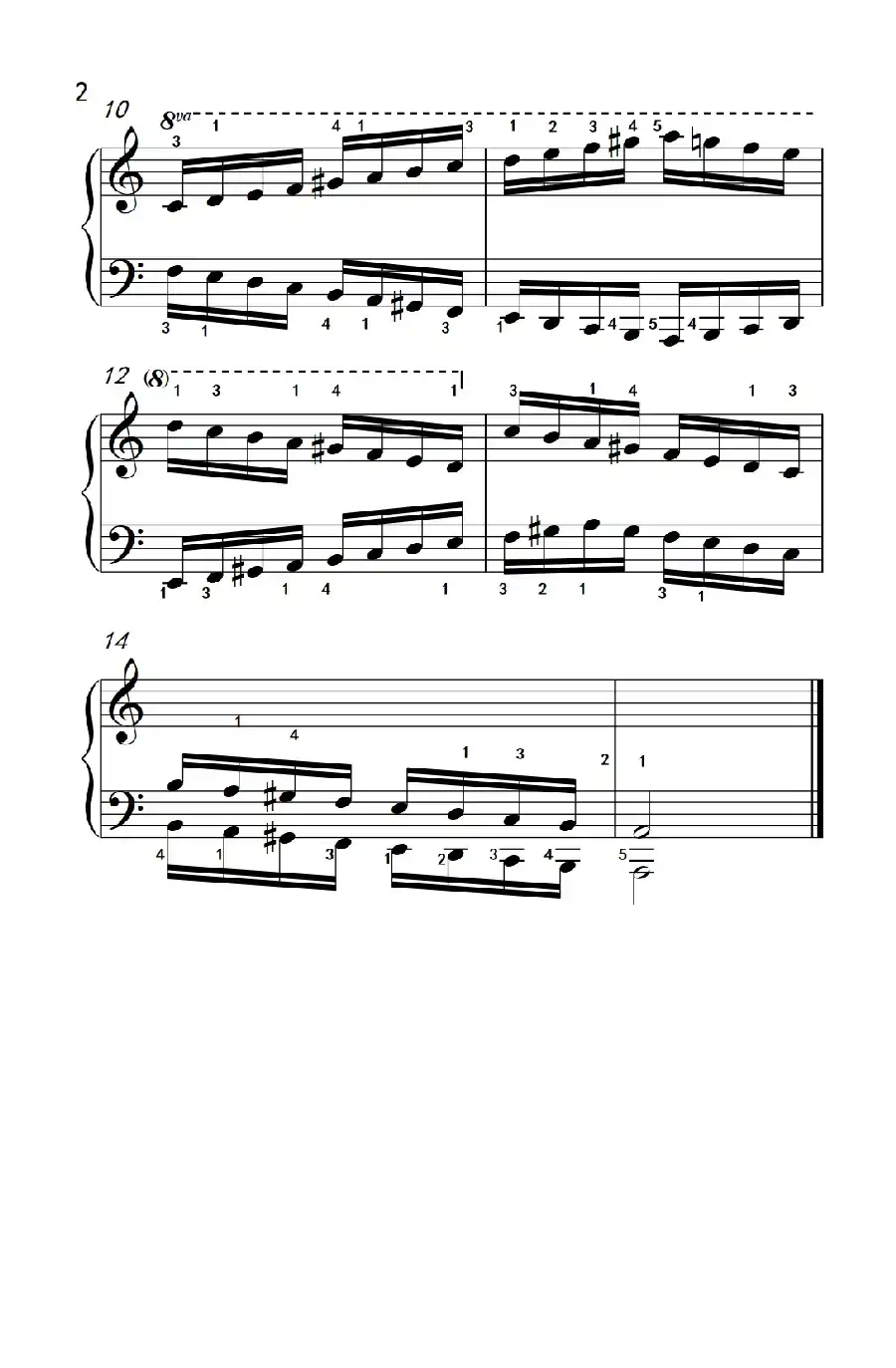 A小调音阶(反向四个八度)(儿童钢琴练习曲)