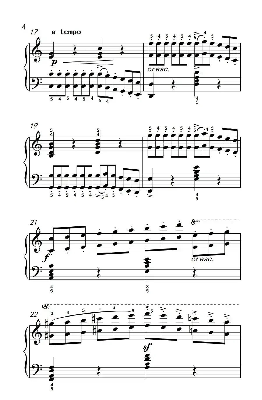 车尔尼钢琴八度练习曲 553（1）