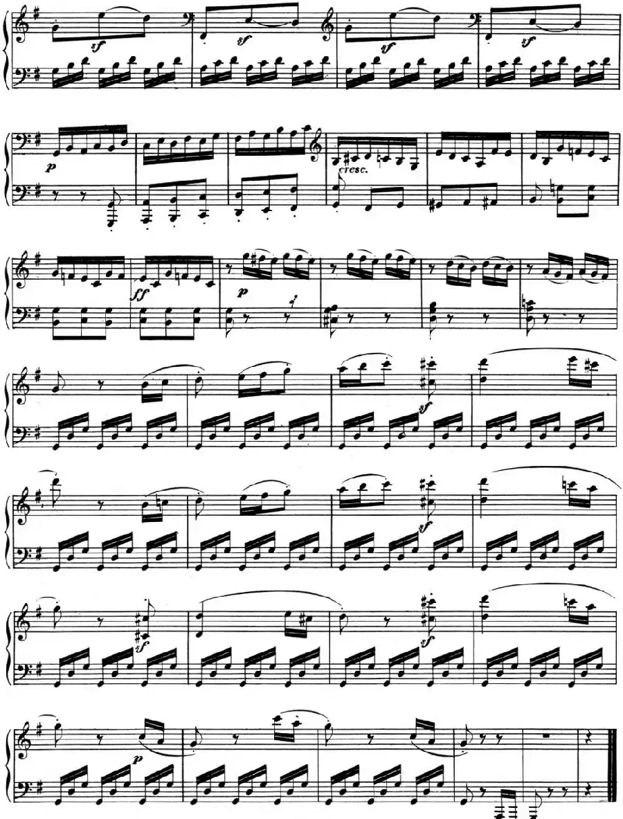 贝多芬钢琴奏鸣曲10 G大调 Op.14 No.2 G major