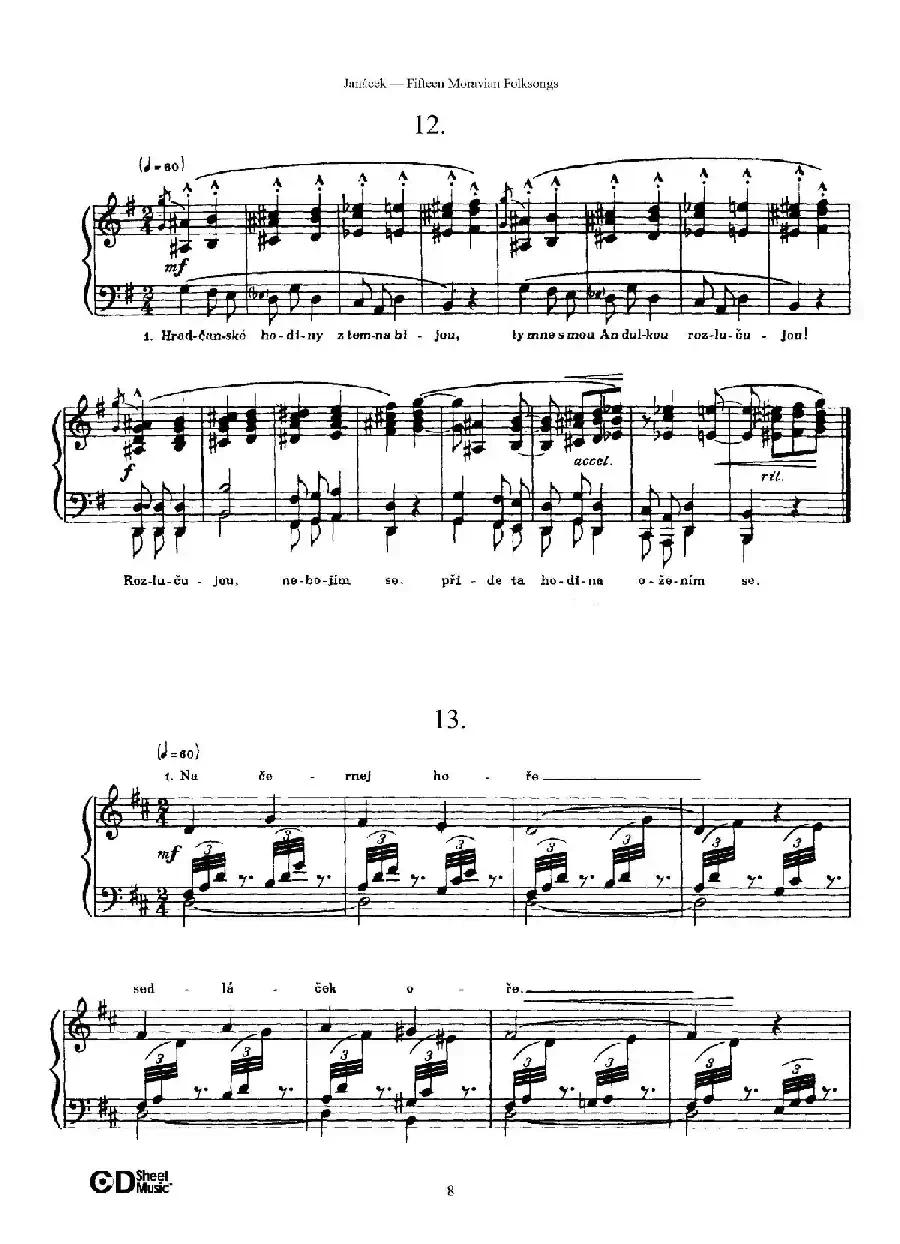 Moravian Folksong（15首摩拉维亚民歌集）