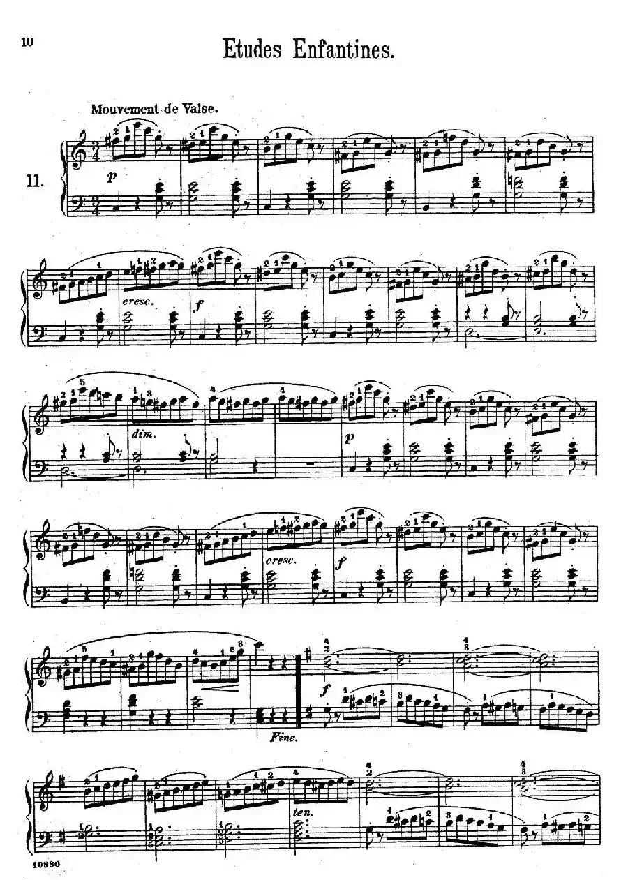 Etudes Enfantines Op.37（儿童钢琴练习曲 第11——14首）