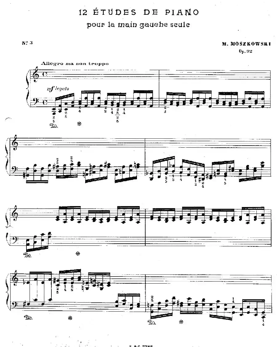 12 Etudes For The Left Hand Op.92 No.3（12首为左手而作的钢琴练习曲）