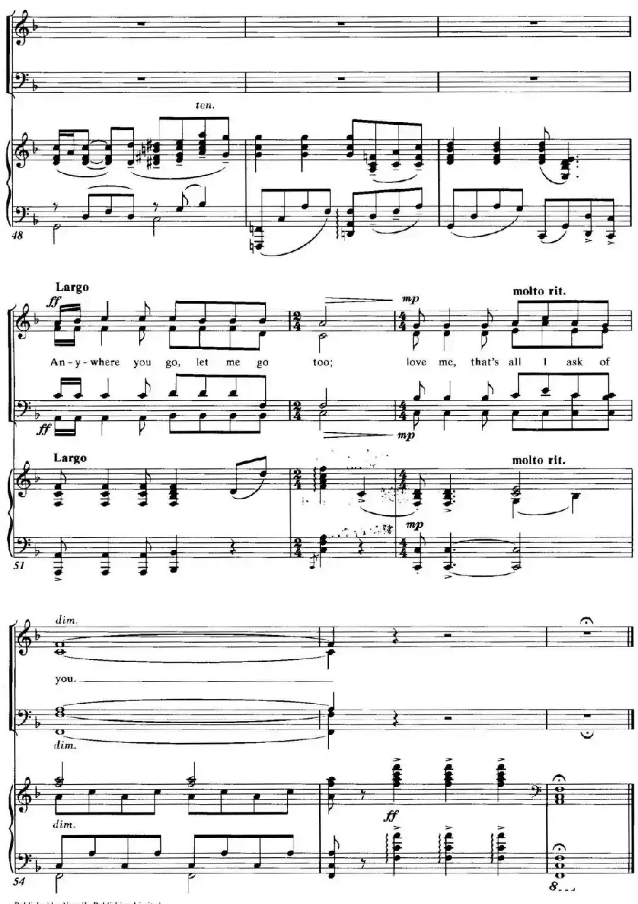 Choral Suite from The Phantom of the Opera（5 ALL I ASK OF YOU、四重奏）