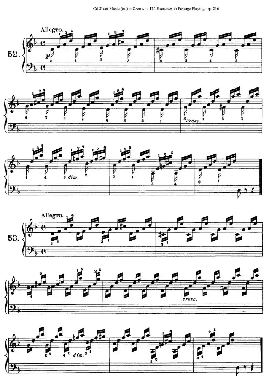 125 Exercises in Passage Playing Op.261（车尔尼125首钢琴短乐句练习曲（42——60））