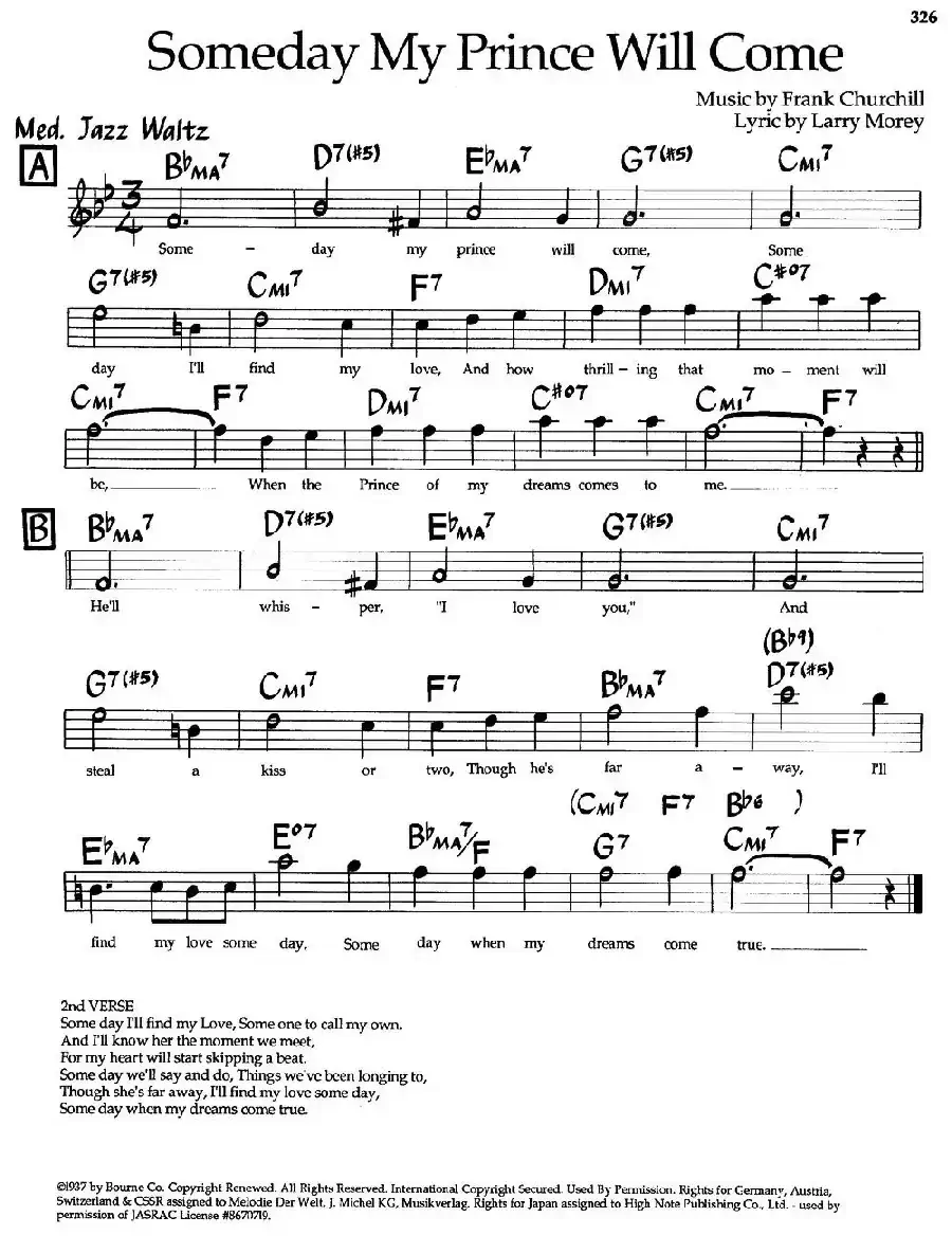 Someday My Prince Mill Come（爵士钢琴曲）