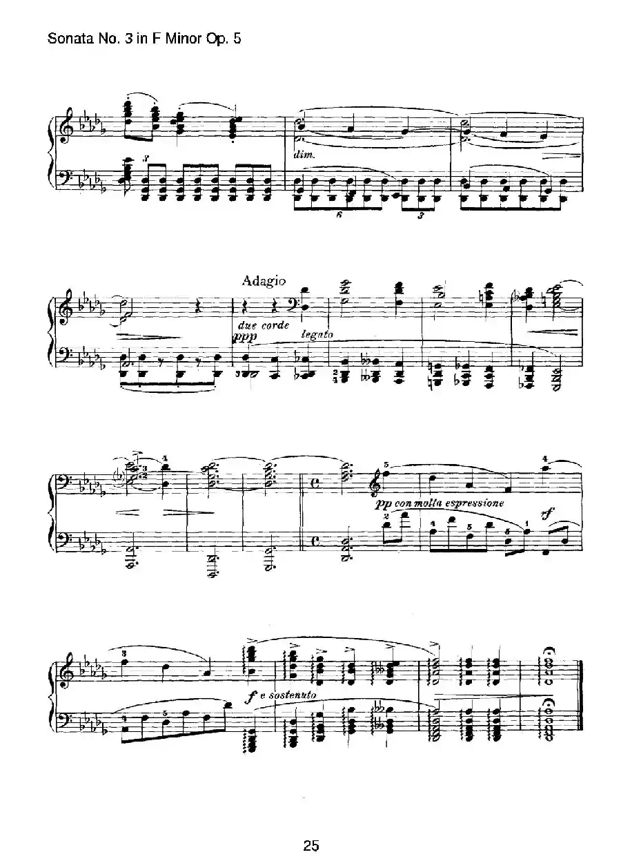Piano Sonata No.3 in f Minor Op.5（f小调第三钢琴奏鸣曲）
