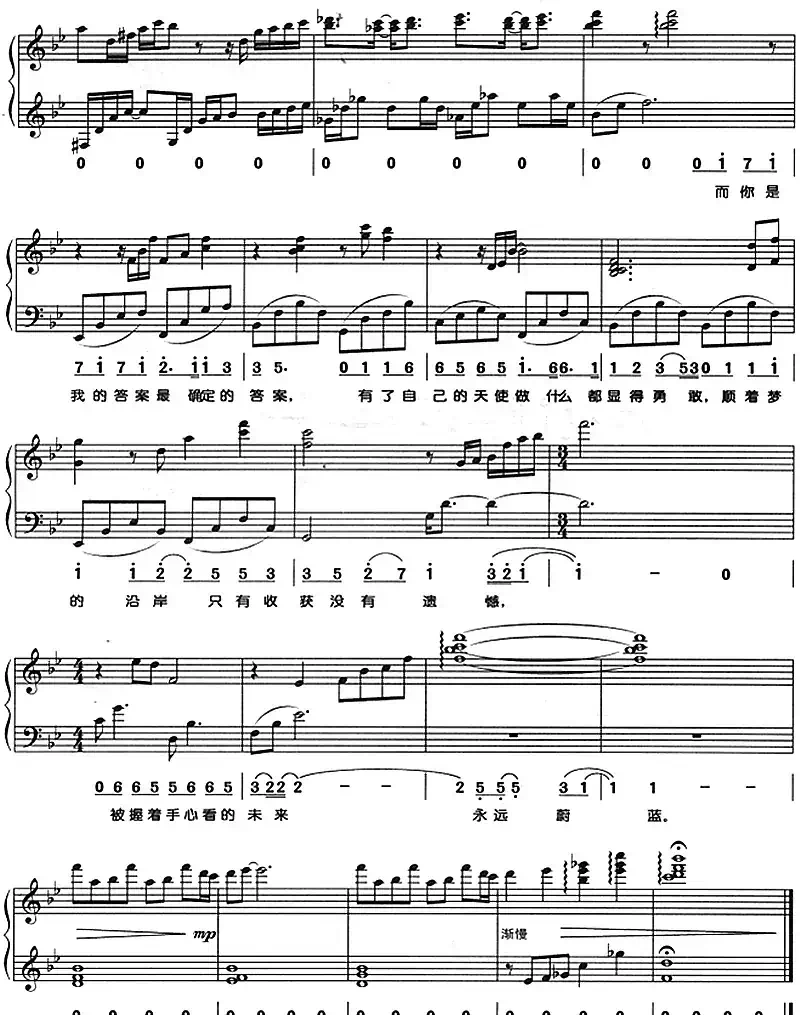 你是答案（钢琴弹唱）
