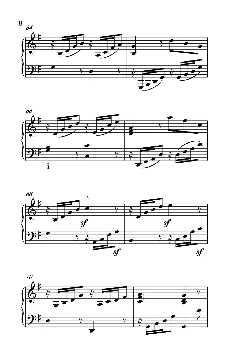 第七级2.G大调变奏曲 贝多芬(中央音乐学院 钢琴(业余)考级教程 7-9级)