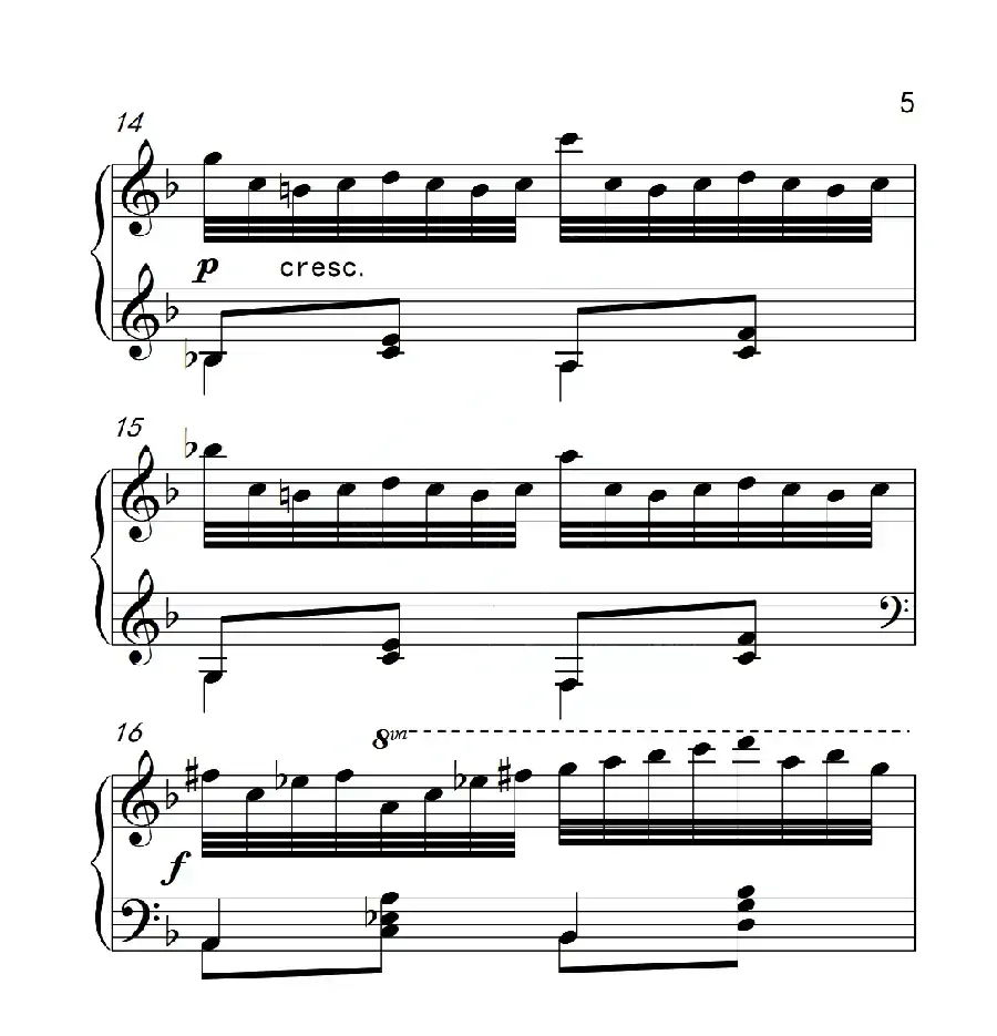 第六级B组 练习曲(中国音乐学院钢琴考级作品1~6级)