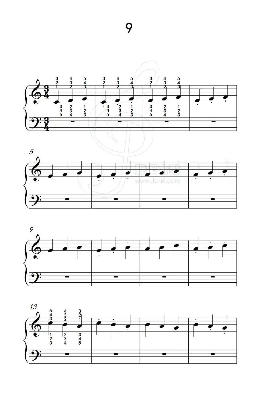 跳音练习 9(儿童钢琴手指练习 2)