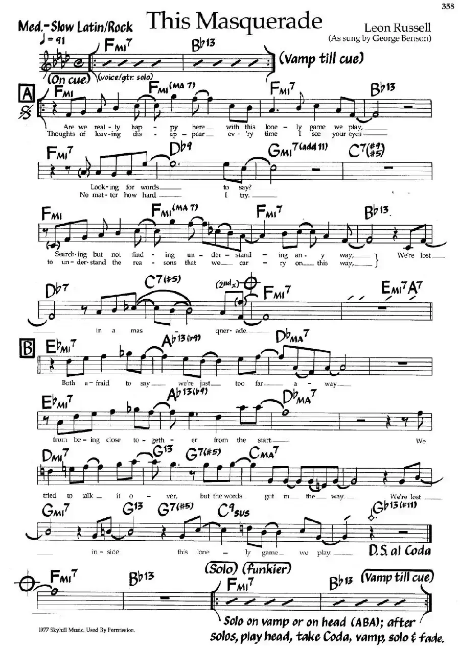 This Masquerade（爵士钢琴曲）