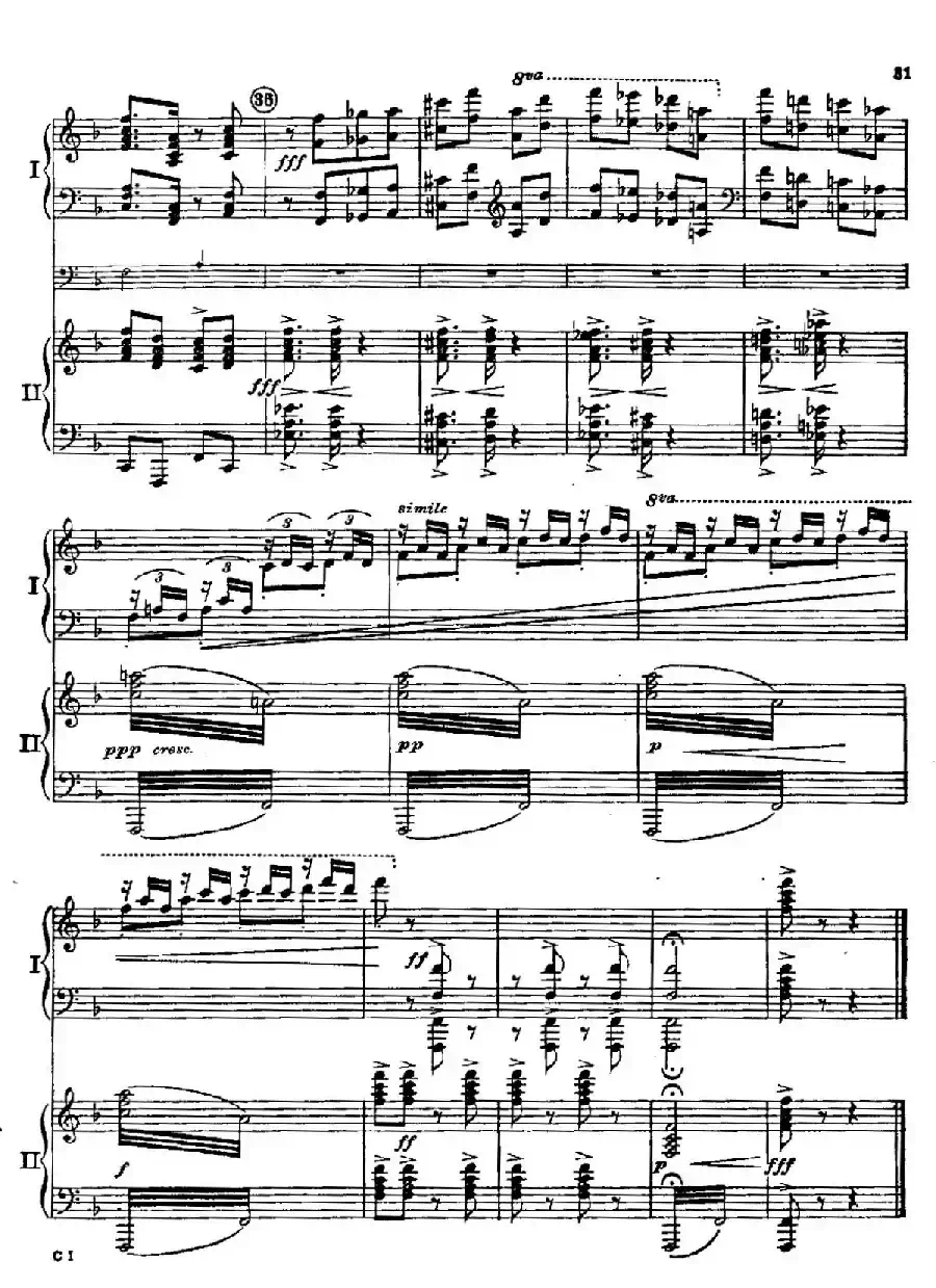F大调爵士钢琴协奏曲（美版双钢琴原谱 P31—40）