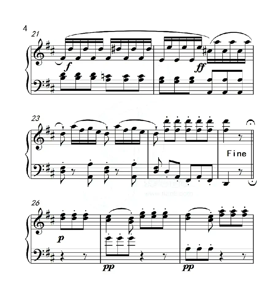 第五级B组 回旋曲(中国音乐学院钢琴考级作品1~6级)