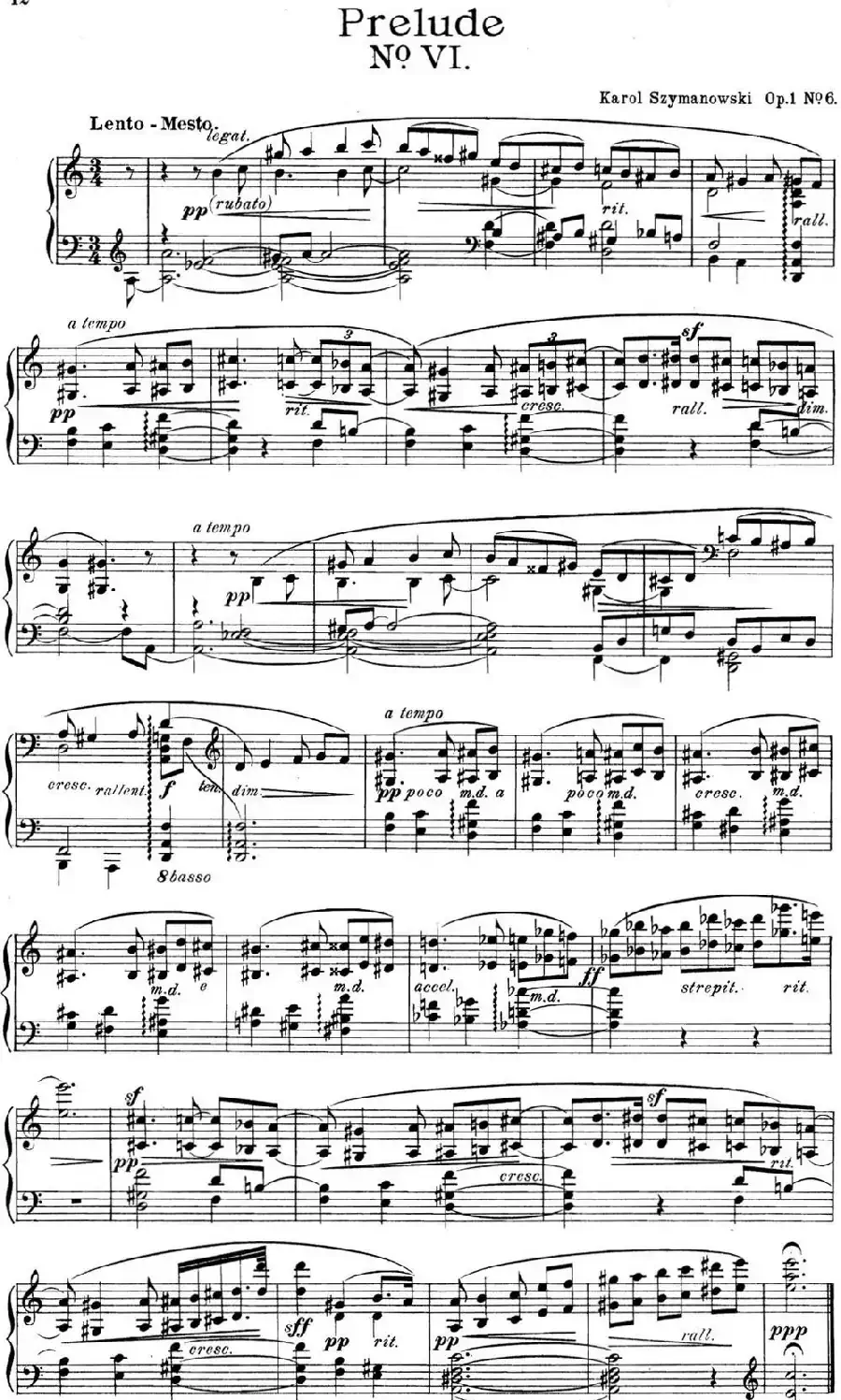 希曼诺夫斯基 9首钢琴前奏曲 Op.1 No.6