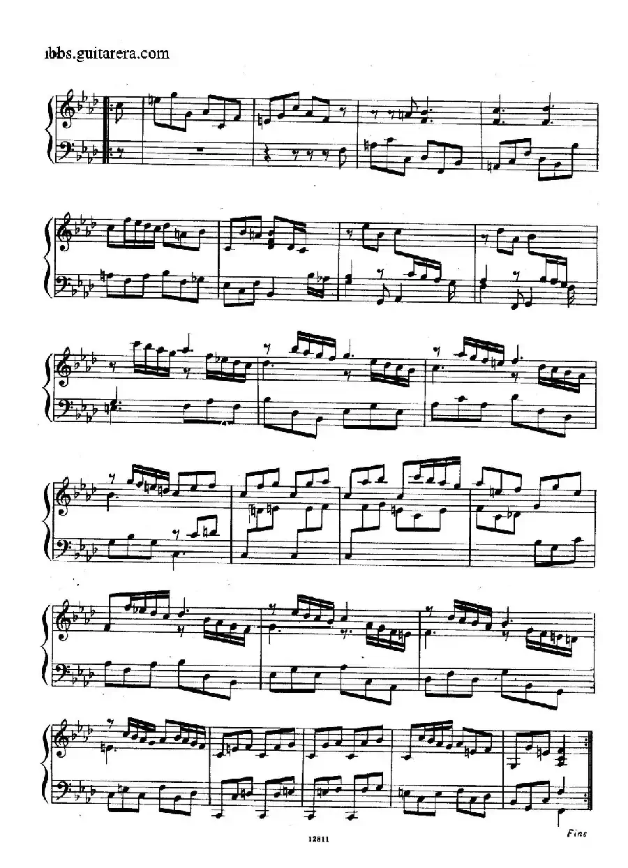 Suite No.8 in f Minor HWV 433（f小调第八组曲）