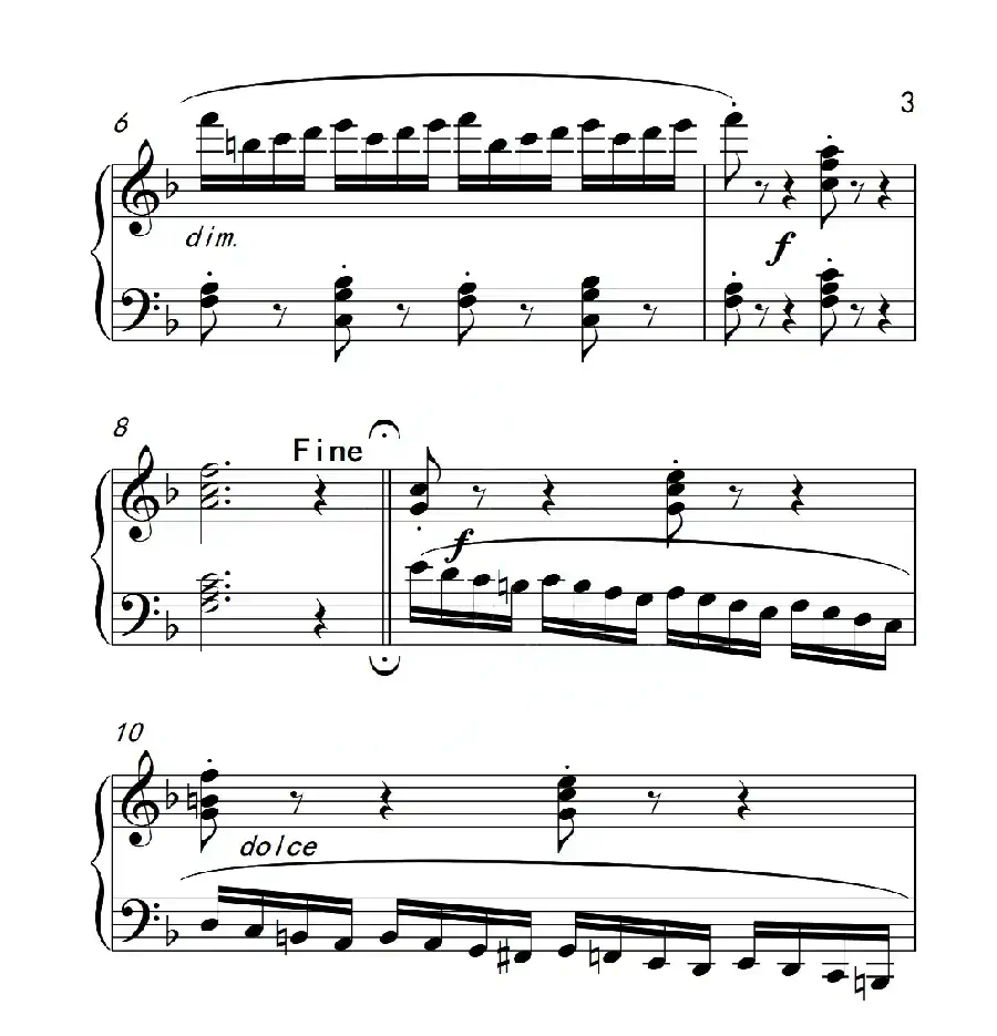 第三级B组 练习曲(中国音乐学院钢琴考级作品1~6级)