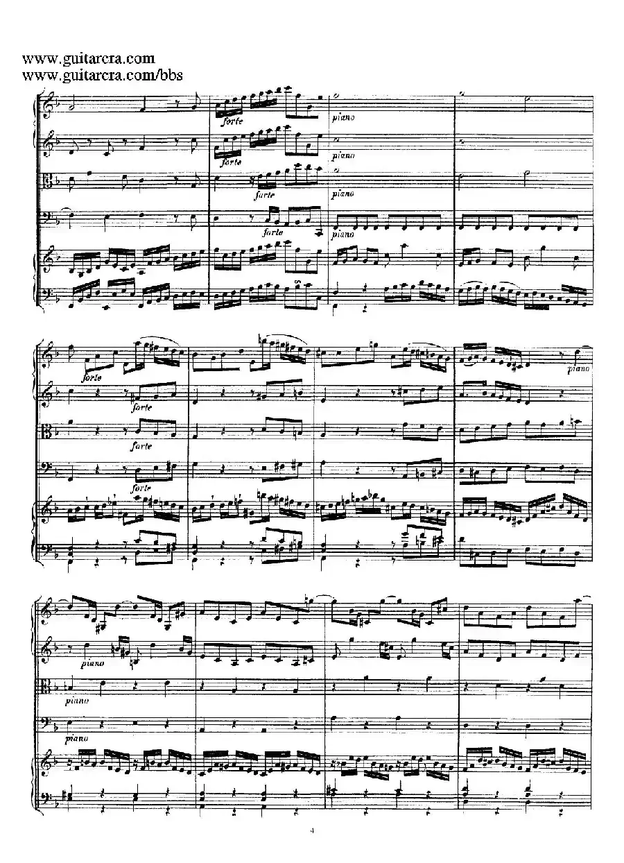 d小调第一号古钢琴协奏曲 BWV 1052（总谱）