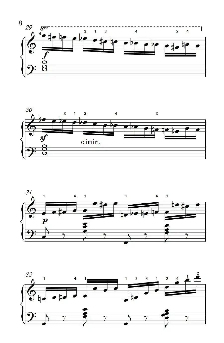 第六级 1.练习曲（中央音乐学院 钢琴（业余）考级教程 4-6级）