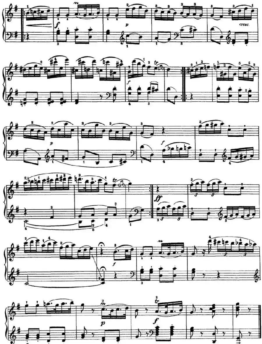 海顿 钢琴奏鸣曲 Hob XVI 39 in G major