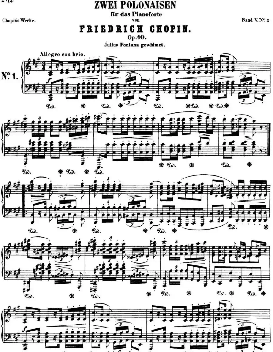 肖邦 波兰舞曲 军队 Op.40 No.1 A大调 Polonaise