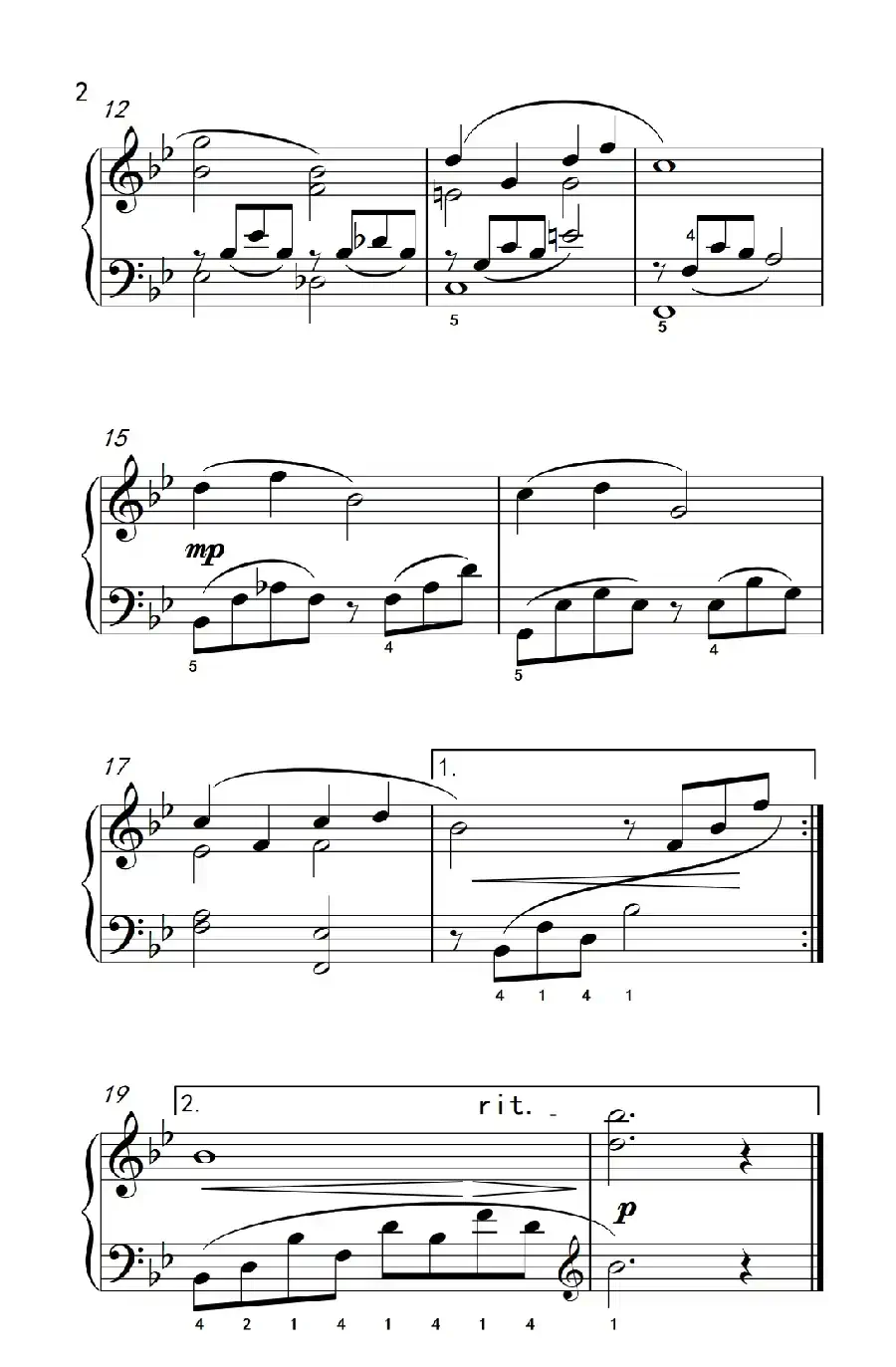 我和你（约翰·汤普森 成人钢琴教程 第二册）