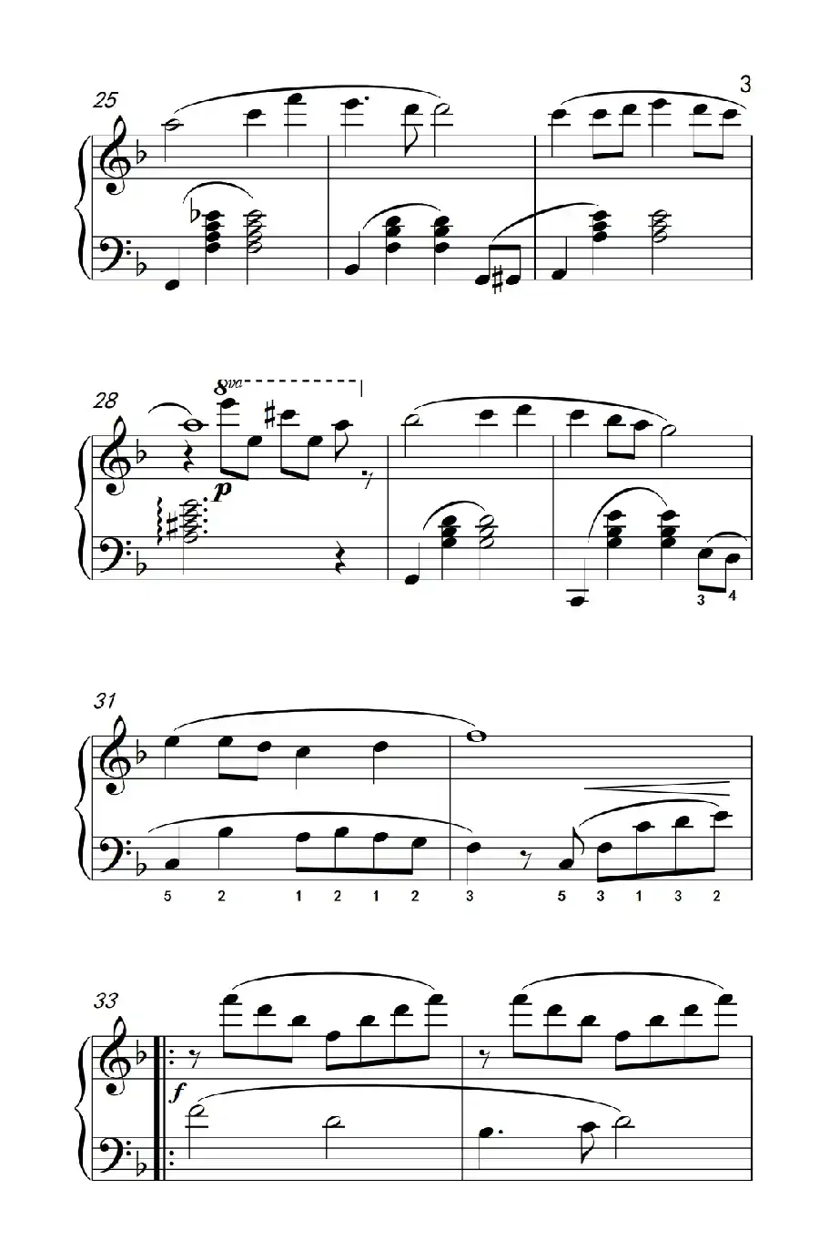 玫瑰经（约翰·汤普森 成人钢琴教程 第三册）