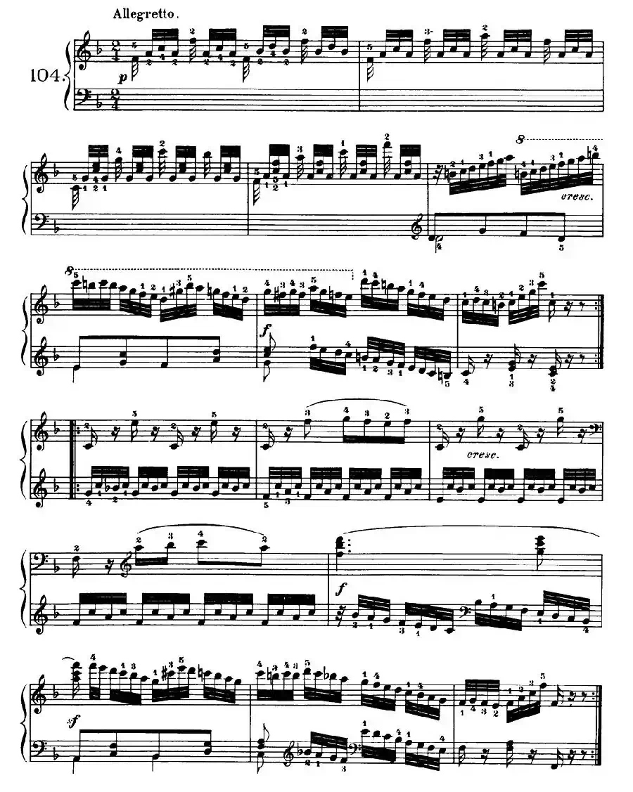 One Hundred and Ten Easy and Progressive Exercises Op.453（车尔尼110首简易练习曲 101——110）