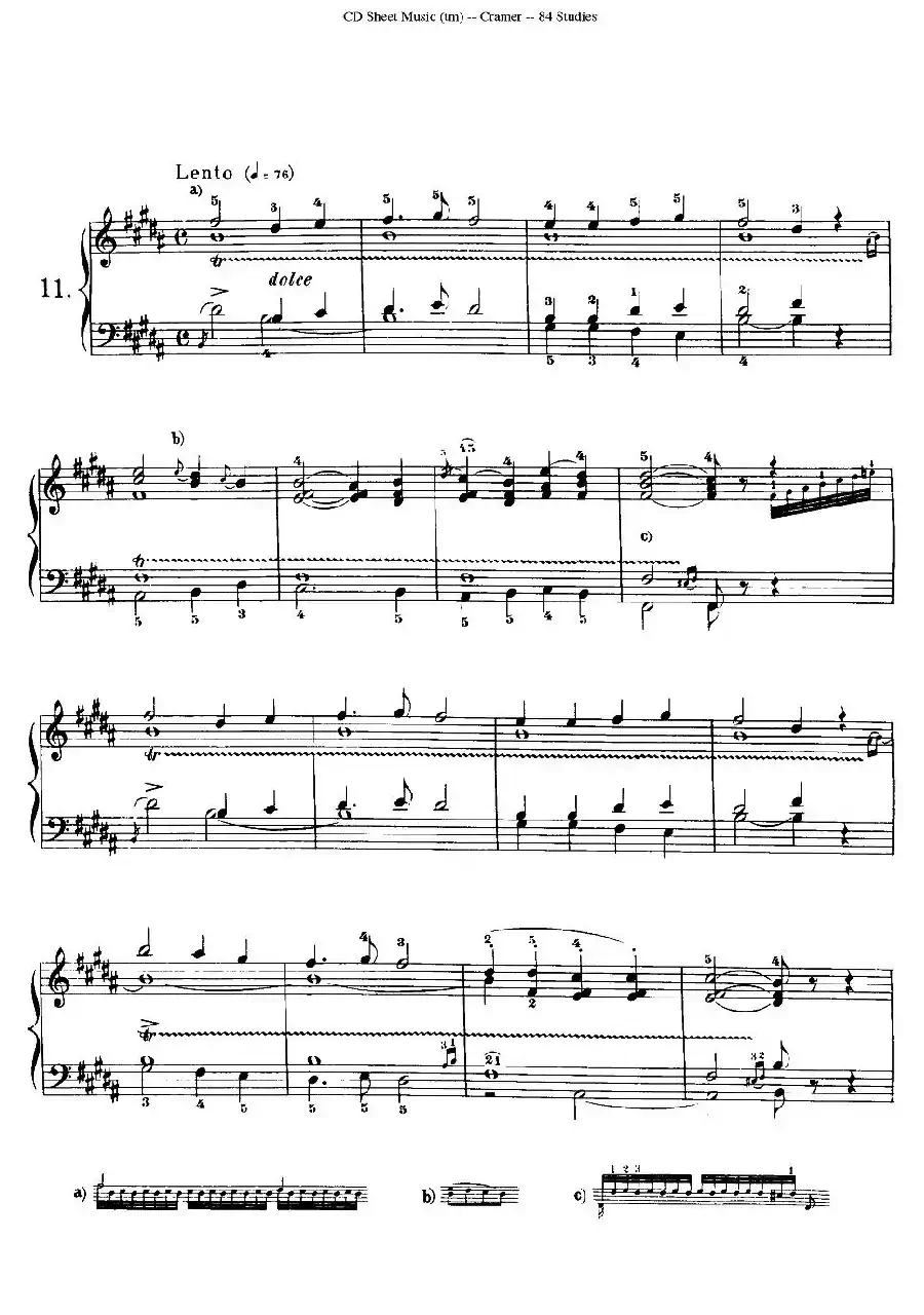 Cramer - 84 exercices（11—15）（克拉莫84首钢琴练习曲）
