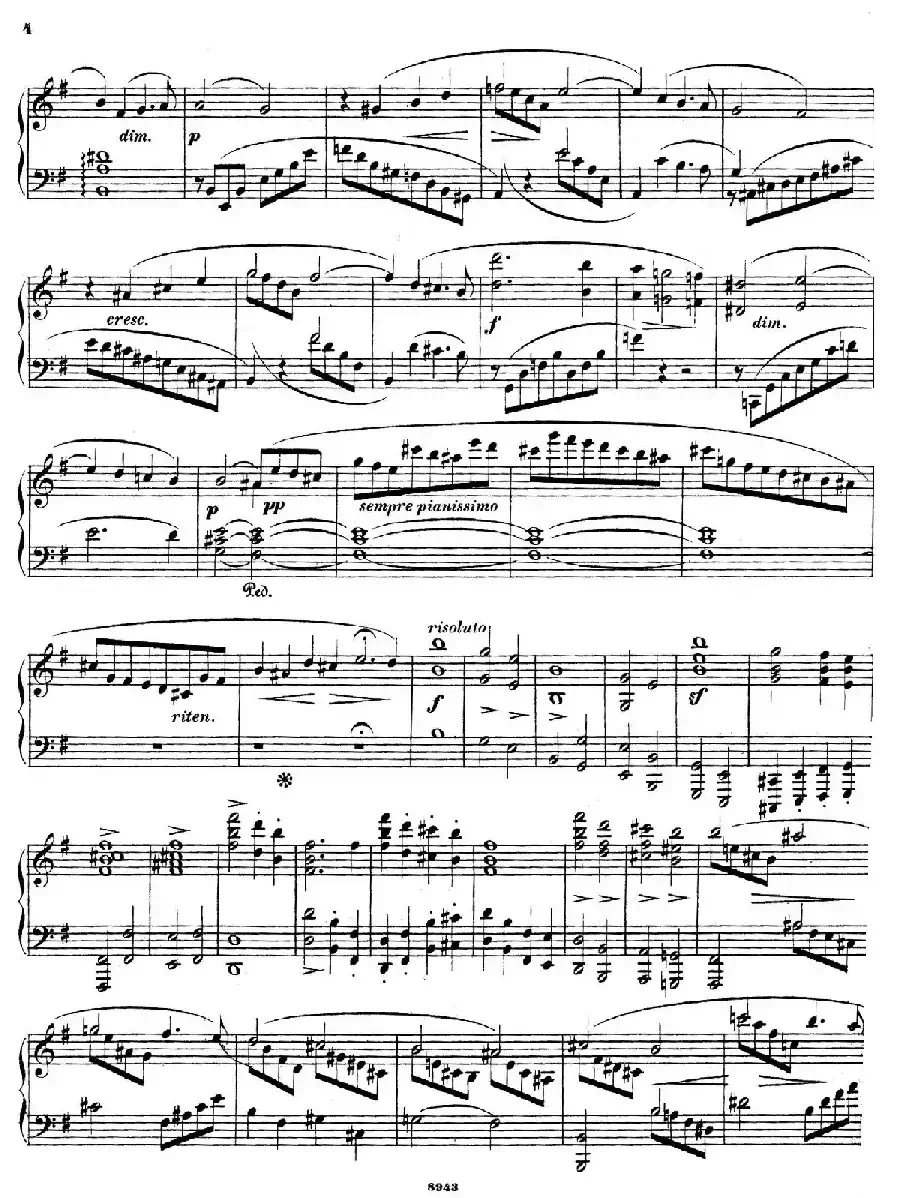 Piano Sonata in e Minor Op.28（e小调钢琴奏鸣曲）