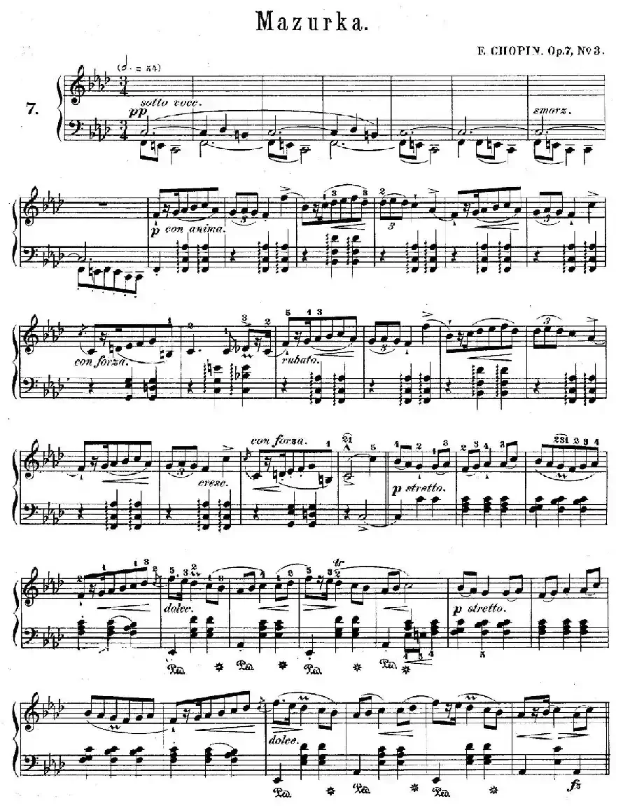  Mazurkas Op.7（5首玛祖卡舞曲·3）