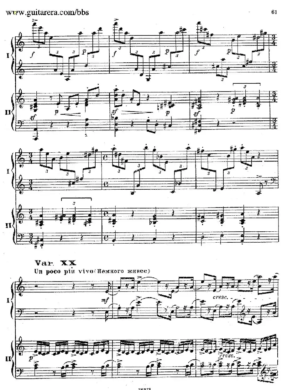 Rhapsody On A Theme Of Paganini Op.43（帕格尼尼主题狂想曲·双钢琴）（P41——60）