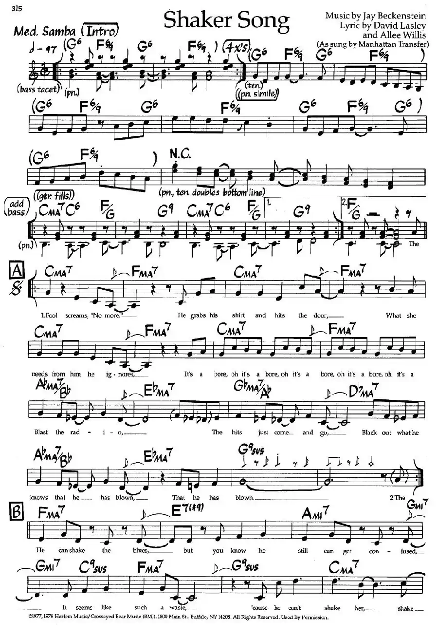 Shaker Song（爵士钢琴曲）