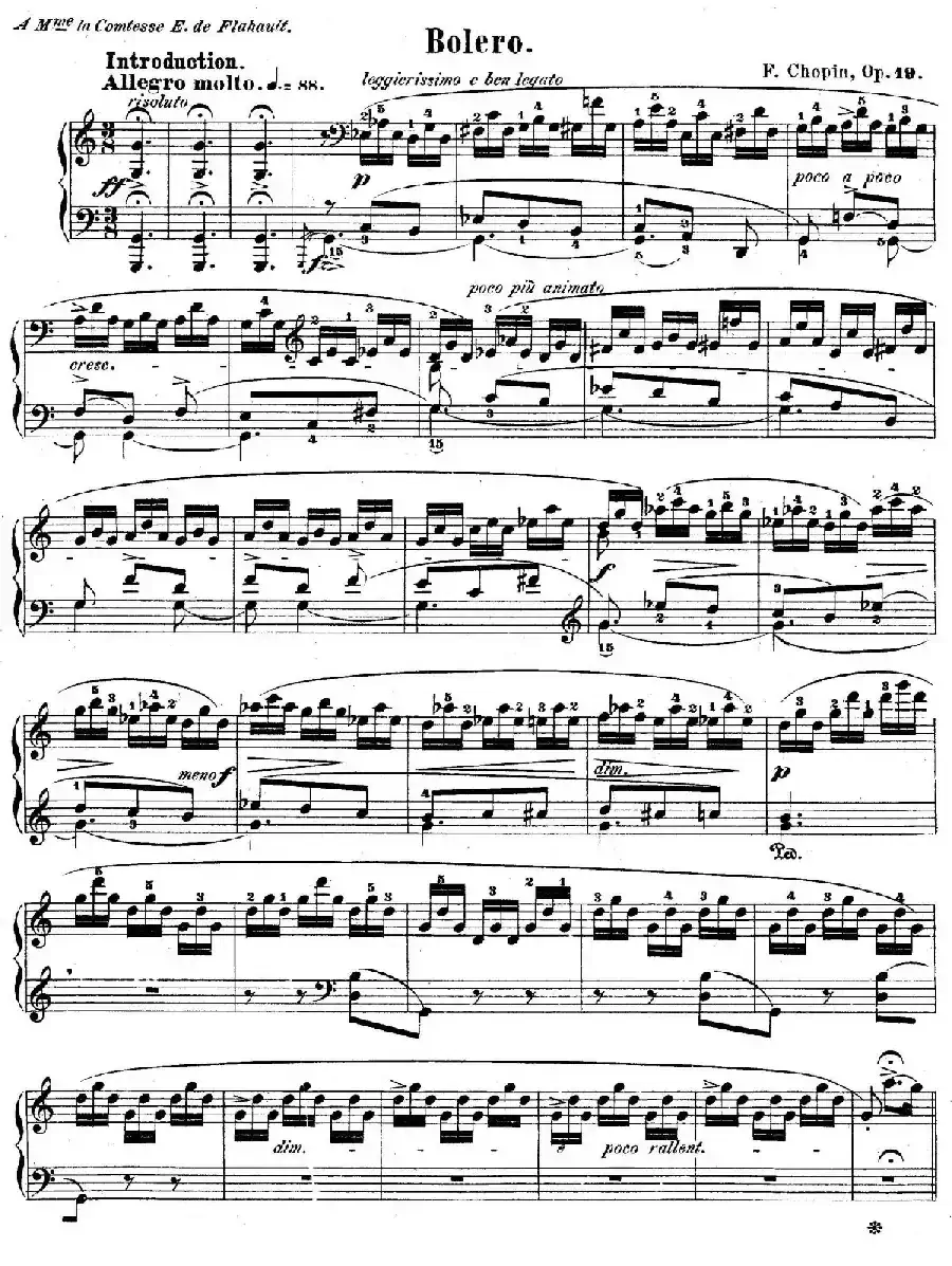 Bolero in C Major Op.19（C大调波莱罗舞曲）