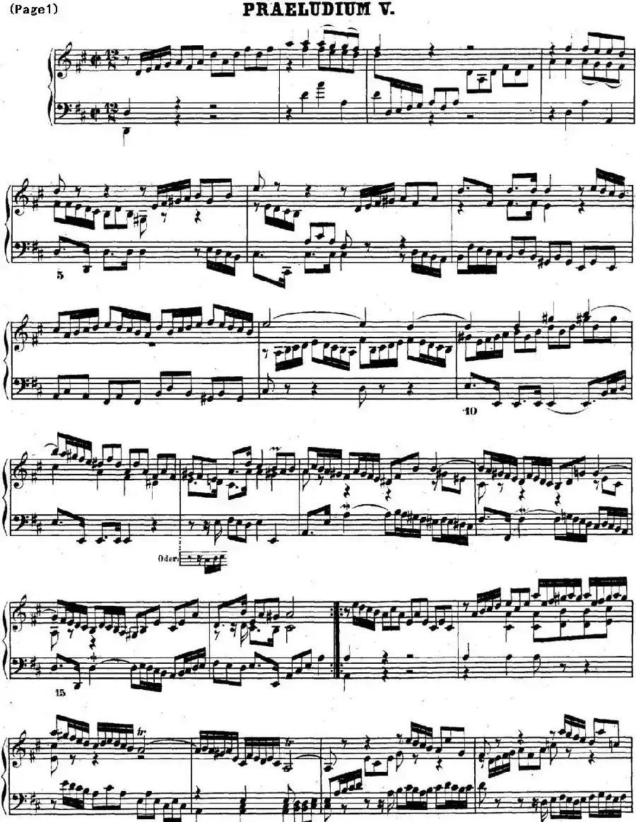 巴赫《平均律钢琴曲集·第二卷》之前奏曲(NO.5)