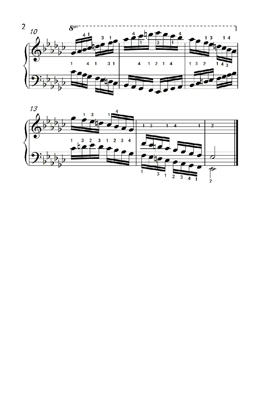 降E小调音阶（反向四个八度）（孩子们的钢琴音阶、和弦与琶音 2）