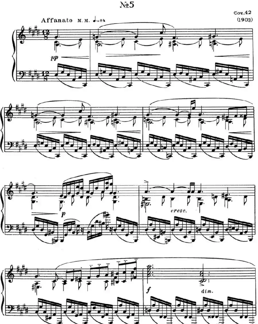 斯克里亚宾 钢琴练习曲 Op.42 No.5 Alexander Scriabin Etudes