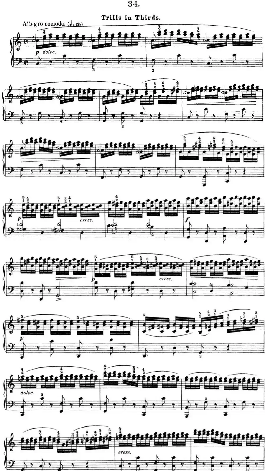 50首车尔尼Op.740钢琴手指灵巧技术练习曲（NO.34）