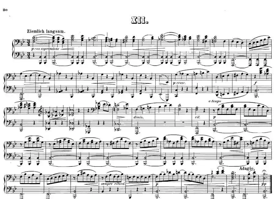 12 Waltzes Op.59 4 Hands（12首圆舞曲·四手联弹·Ⅻ）