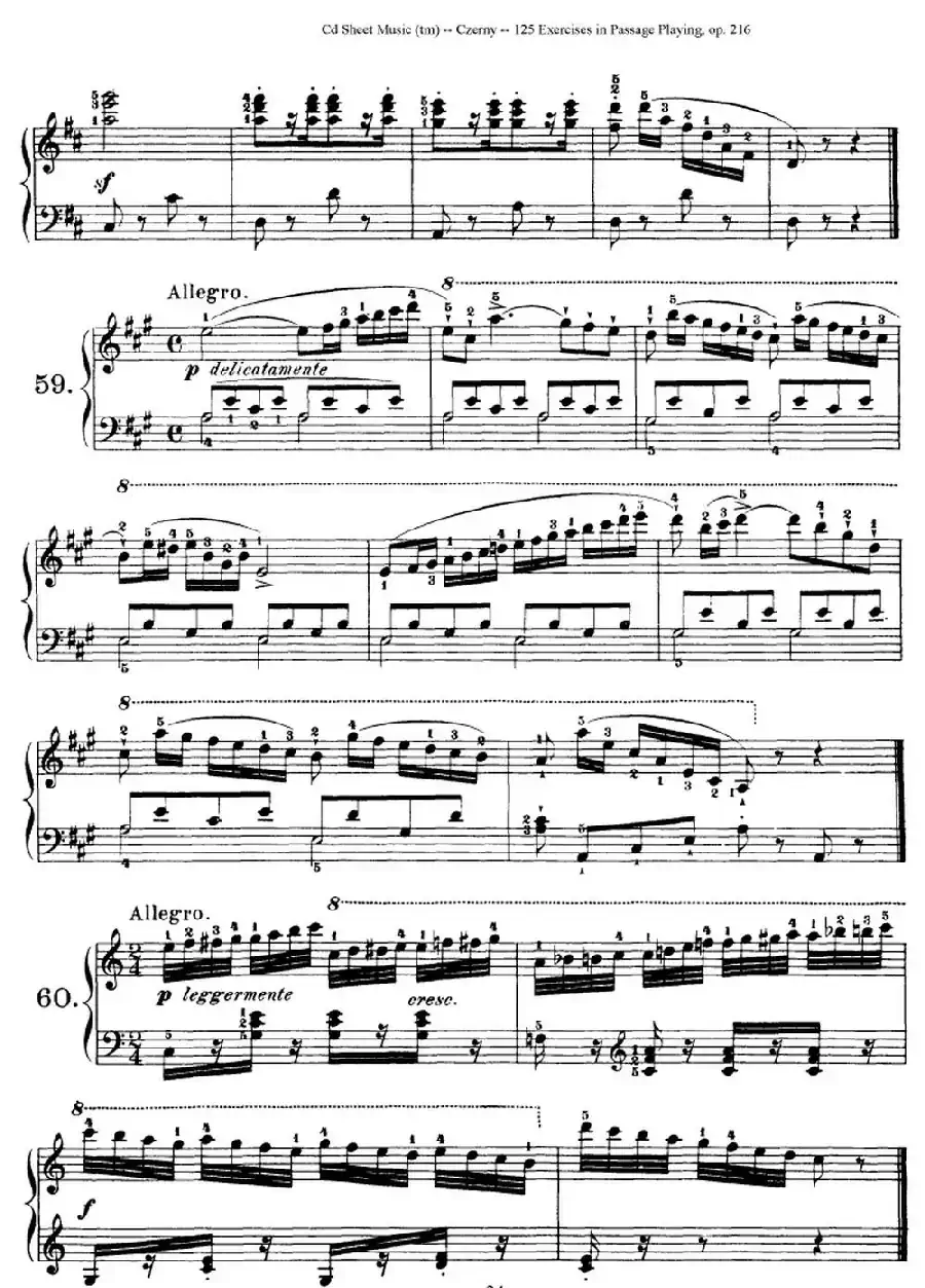 125 Exercises in Passage Playing Op.261（车尔尼125首钢琴短乐句练习曲（42——60））