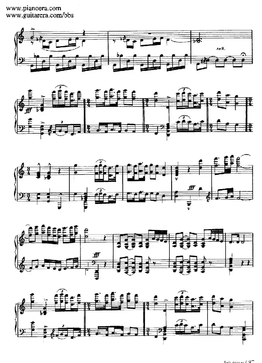 Six Pieces on Spanish Folksongs H.125（6首西班牙民谣小品·6. 赞巴舞曲 Zambra）