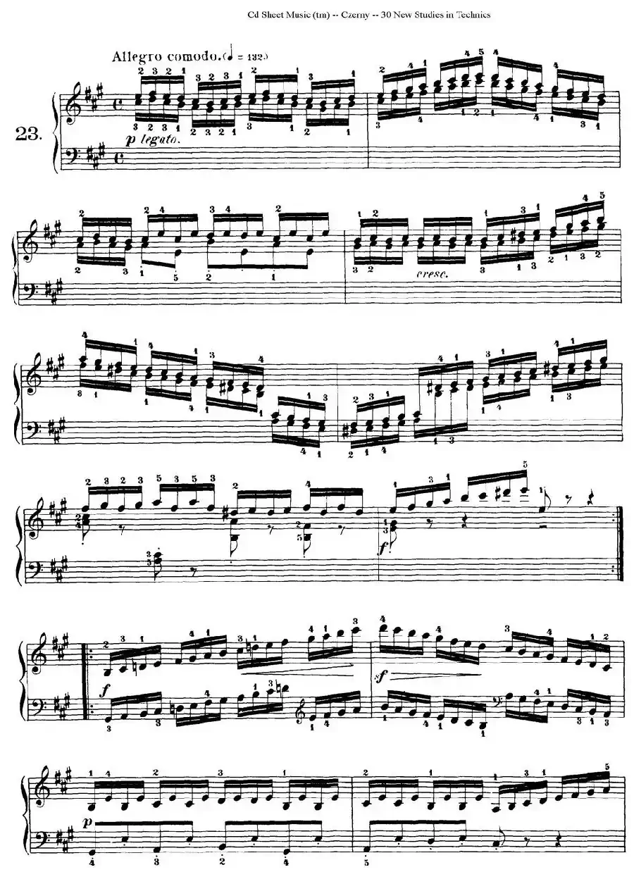 Czerny - 30 New Studies - 23（车尔尼Op849 - 30首练习曲）